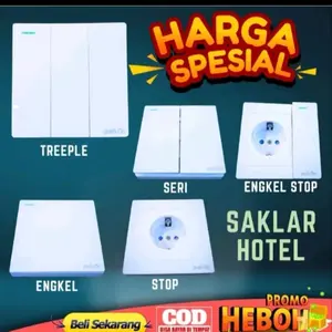 PUSH ON IB Saklar Engkel / Seri / Triple / Stop / Engkel Stop Arde Saklar Rumah Putih Minimalis Mewah Sakelar Lebar SNI Bisa Inbow / Saklar Hotel Murah dan Berkualitas