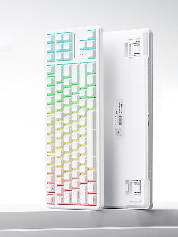 LANGTU T88 Pro Custom Mechanical Keyboard Tri Mode Wireless White Contour Lines RGB Backlit Gasket Pro 88 Keys 1