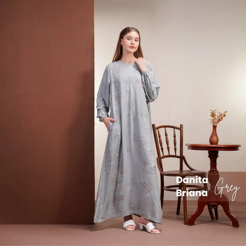 Oriana Homewear Daster Panjang Busui Danita Briana I Daster Gamis Adem Hijab Friendly 7