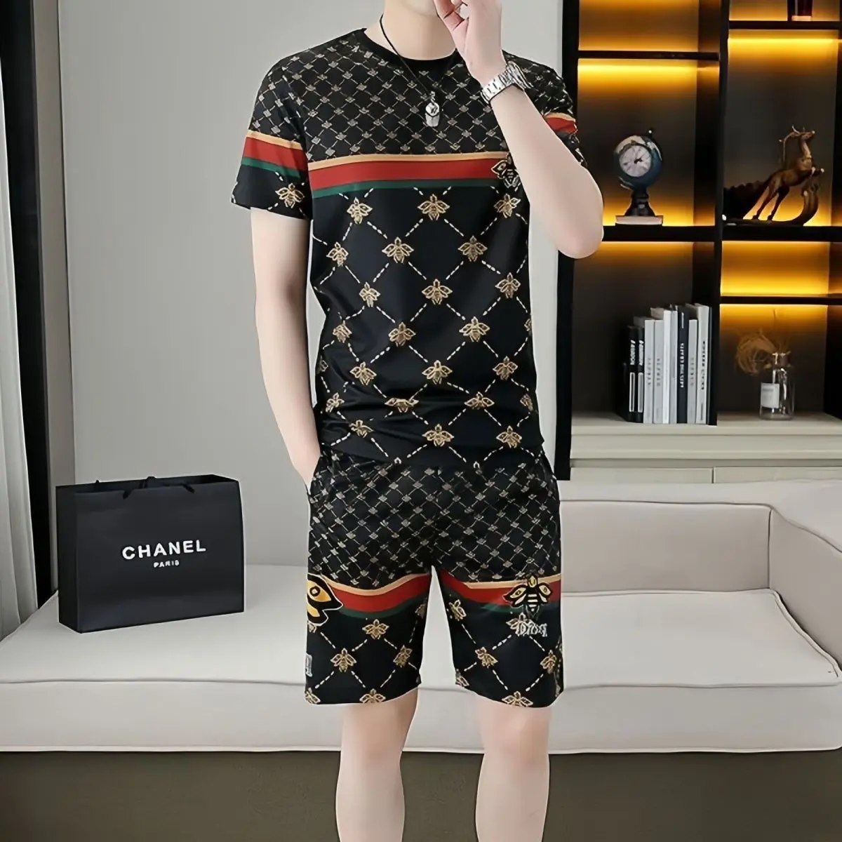 Bộ Đồ Thường Ngày Ngắn Tay Cho Nam, Hàng Mới Về Mùa Hè, Chất Liệu Mỏng, Thời Trang Maillard, Bó Sát, Dễ Phối Đồ, Thương Hiệu Thời Trang Áo Phông, Đẹp Trai Menswear Polo Có Cổ Quần Shirt Cộc Tay