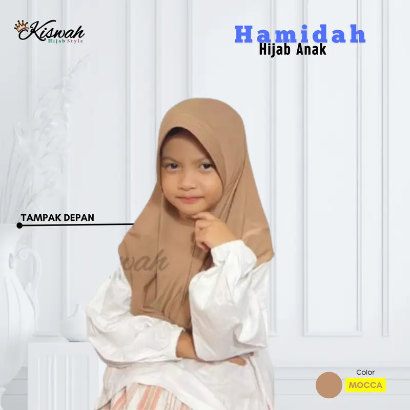 Kiswah - Hijab Instan Anak Hamidah TK 2-7thn jersey Premium Bergo Simple 3