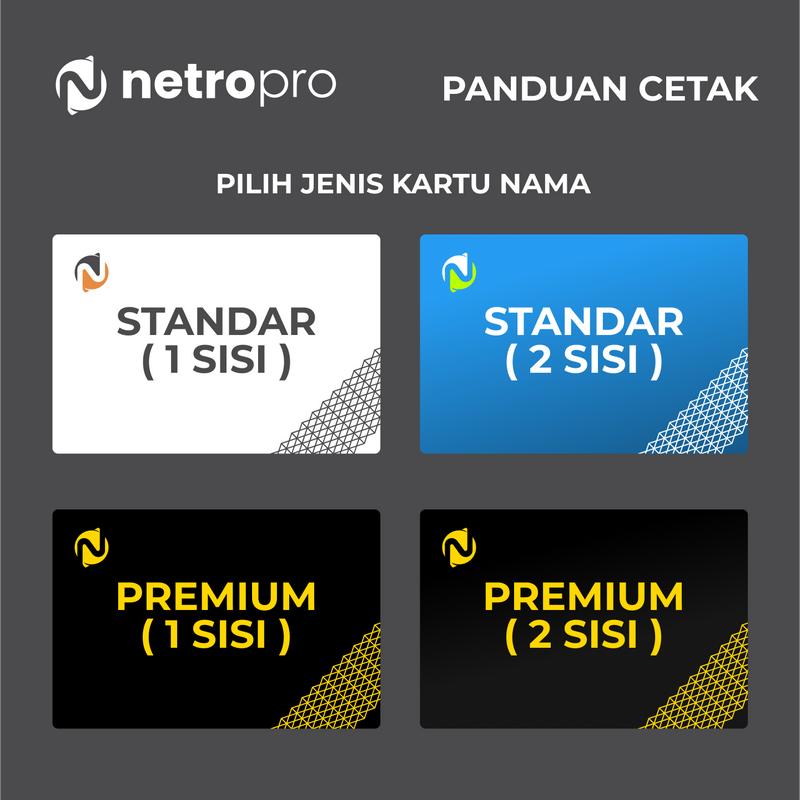 Kartu Nama Custom 1 & 2 Sisi - Standar dan Premium, 1 Box Isi 80 Lembar - Netro Productions - Cards 2