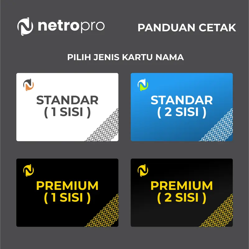 Kartu Nama Custom 1 & 2 Sisi - Standar dan Premium, 1 Box Isi 80 Lembar - Netro Productions - Cards 2