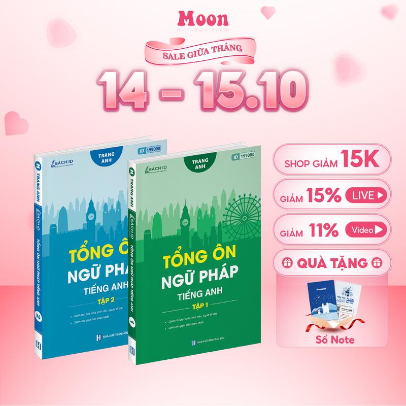 Bản đặc biệt 2 sách tổng ôn ngữ pháp tiếng anh moonbook