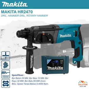Makita HR2470  Mesin Bor Bobok Beton Bisa 3 Fungsi