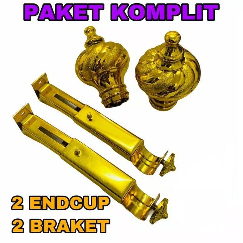 Bracket penyangga batang gorden en cup penutup batang rel batang gorden anti karat 2