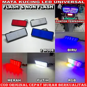 ORIGINAL LAMPU REM LED STOP TAMBAHAN VARIASI DIAM KEDIP LAMPU MATA KUCING MOTOR MERK SXC