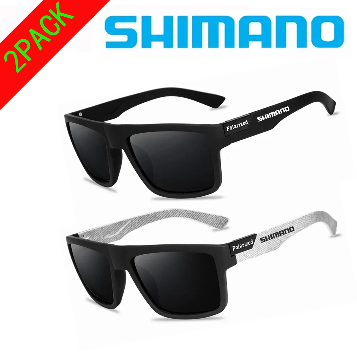 2 PCS Shimano แว่นกันแดดกีฬาโพลาไรซ์ ป้องกัน แว่นตากันแดดตกปลาป้องกันแสงสะท้อน UV400 เหมาะสำหรับตกปลา ปั่นจักรยาน และขับรถ สำหรับผู้ชายและผู้หญิง Sport ออกกำลังกาย กระจก  กัน กอล์ฟ แว่น  ส้ม ฟิตเนส ชาย ผู้