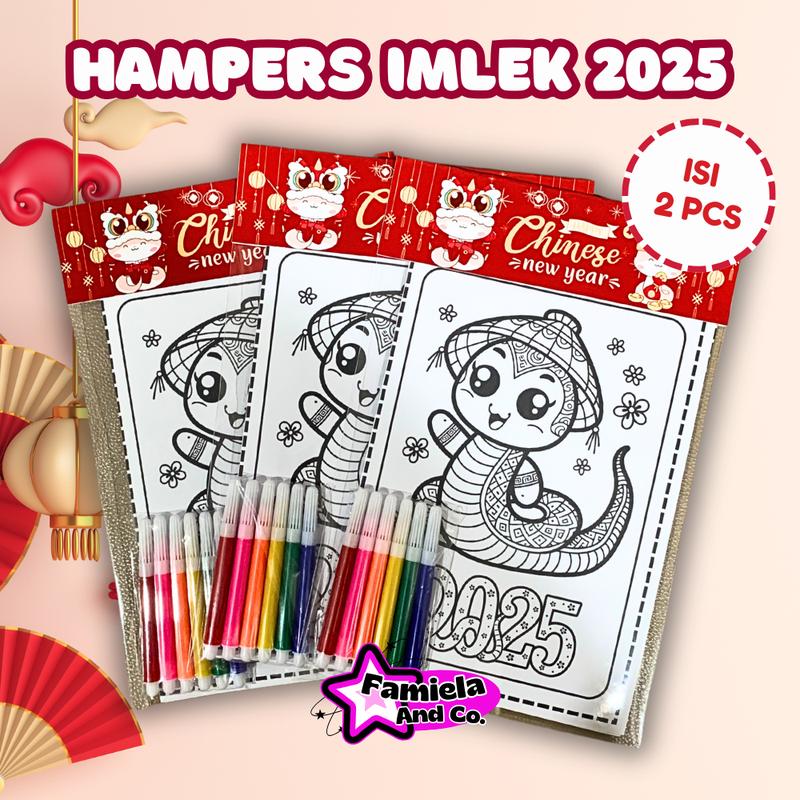SOVENIR IMLEK ANAK | KARTU NATAL MEWARNAI (ISI 2) + SPIDOL WARNA | HAMPERS IMLEK 2025 1