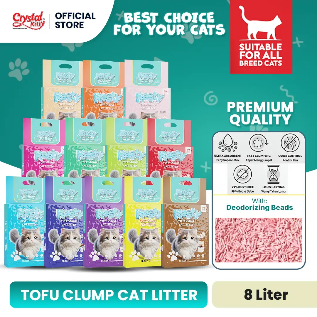 Rasty Pasir Tofu Cat Litter Wangi 8 Liter Premium Tofu Clumping