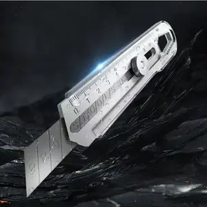 CUTTER + PENGGARIS MULTIFUNGSI CUTTER PISAU STAINLESS STEEL PEMOTONG KERTAS PISAU TAJAM / PISAU CUTTER BESI STAINLESS STEEL CUTTER MULTIFUNGSI PEMOTONG SERBAGUNA