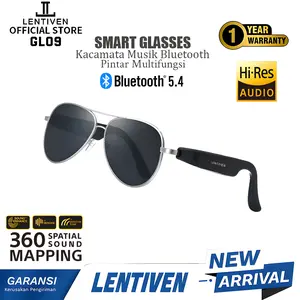 LENTIVEN Kacamata SMART Hitam Cat Eye Wireless Bluetooth Headset Sun glasses Smart Multi function Glasses Earphones Headset TWS SPEAKER AI GL09