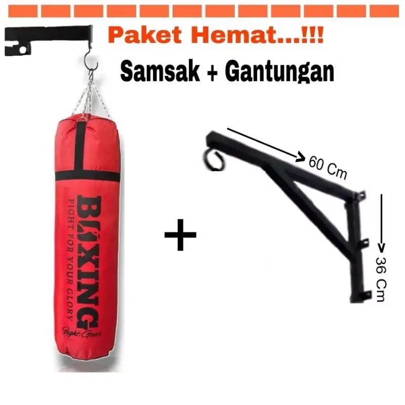 Samsak Beladiri Tinju MMA Muaythai - Plus + Bracket Atau Gantungan Samsak Boxing Original