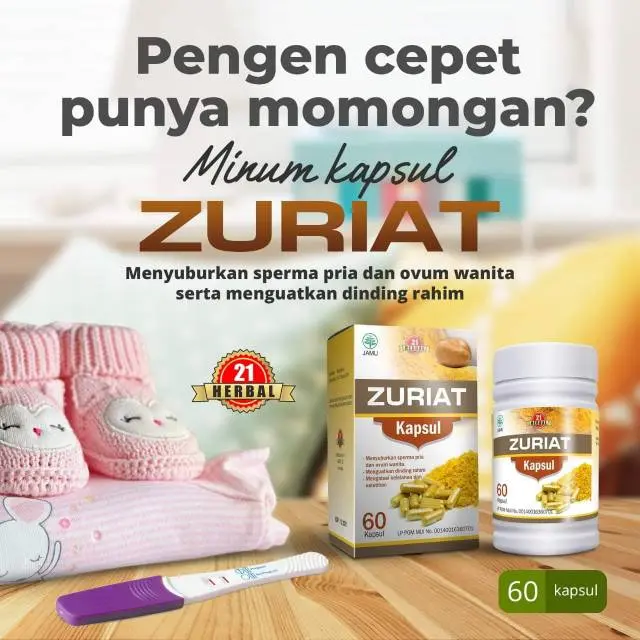 Kapsul Zuriat Herbal 21 untuk program kehamilan promil