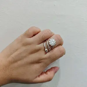 S9999 Murni Cincin layer bunga teratai