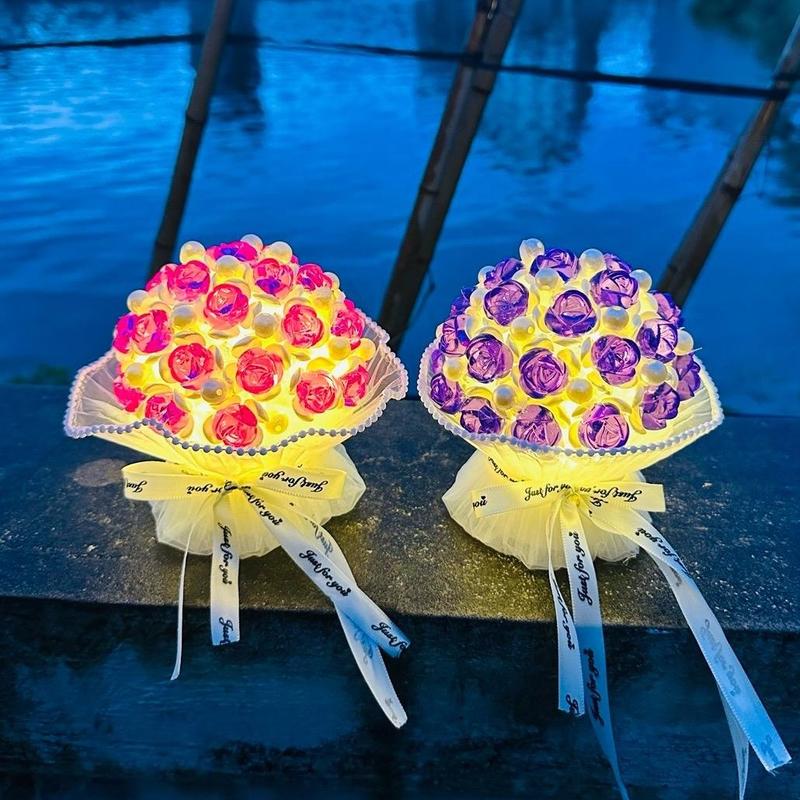 Quà tặng HOT S0395 Đèn hoa hồng nhựa pha lê Quà Handmade Dễ Thương Phiên bản mới đèn trung thu đèn ngủ quà tặng handmade ý nghĩa ngày 20 tháng 10, 8 tháng 3, 14 tháng 2