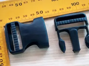 Plastik klip tali tas / Buckles Plastik / Kunci sodok Hitam 38 mm