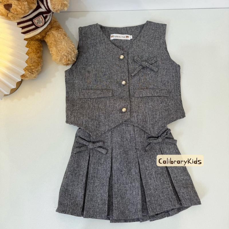 { Calibrary } Jennie Set 1 - 4 tahun | One Set Vest and skirt | setelan anak perempuan | Fashion anak perempuan | setelan Rok anak perempuan 3