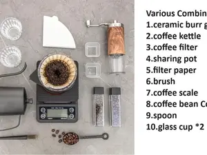 TERJAMIN Lynn's Travel Coffee Set Complete/V60 Coffee Set Travel/PourOverCoffee