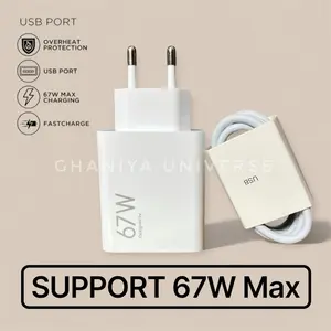Charger XMI 67W Adaptor-Kabel Data Type C Untuk REDMI-POCO Series Fast Charging