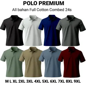 BIG Dickyt - Kaos Kerah Premium Polo Shirt Pria Cotton Combed 24s M - 9XL - Wangki Polos Jumbo Unisex 100% full Katun (R24)