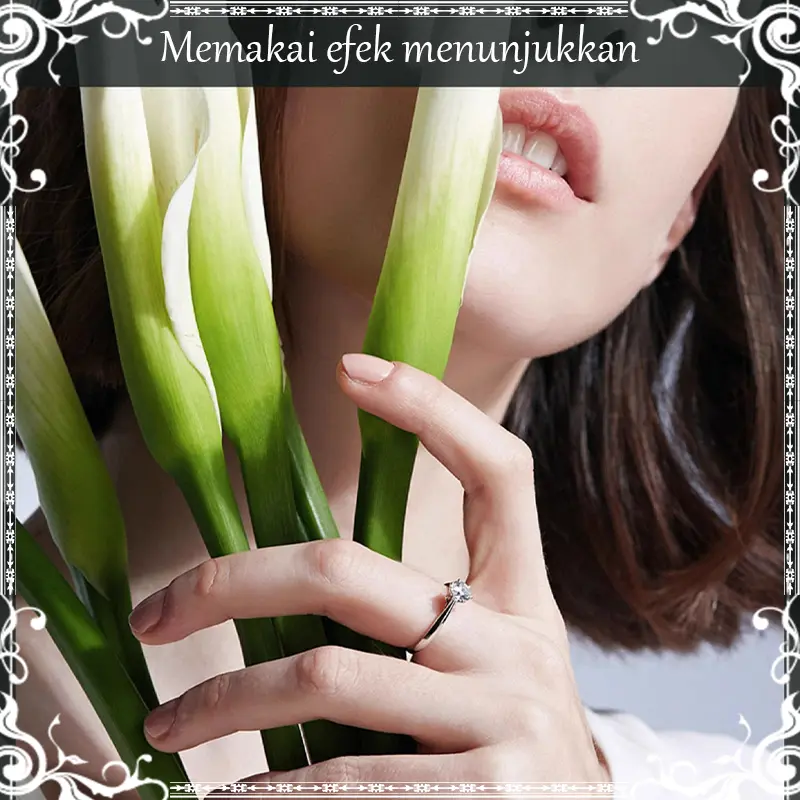 COD Cincin berlian bercabang enam aksesori aanita  cincin wanita titanium Y22  Adjustable hadiah nikahan 1 karat 5