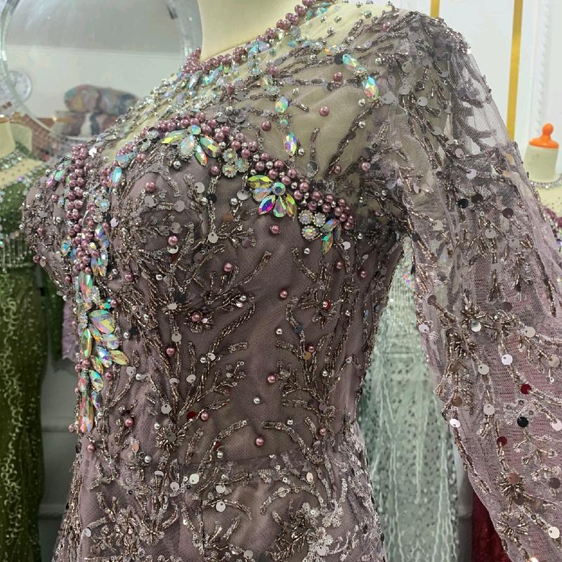 gaun pengantin model span warna taro premium 3