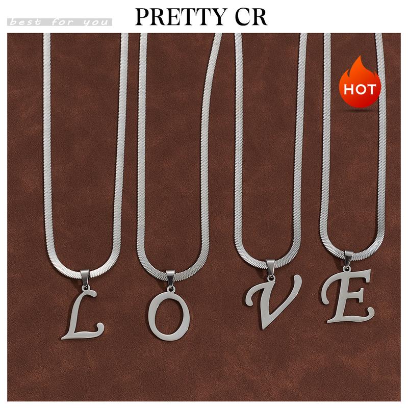 Vòng Cổ, Dễ Phối Đồ Và Cá Nhân Hóa, Thời Trang, Mặt Dây Chuyền Chữ Cái Tiếng Anh A-Z, Phụ Kiện Chữ Cái May Mắn Bằng Thép Không Gỉ Cho Nữ, Vòng Cổ Ban Đầu Titan Trang Sức Titan Trang Sức Hoa Cua