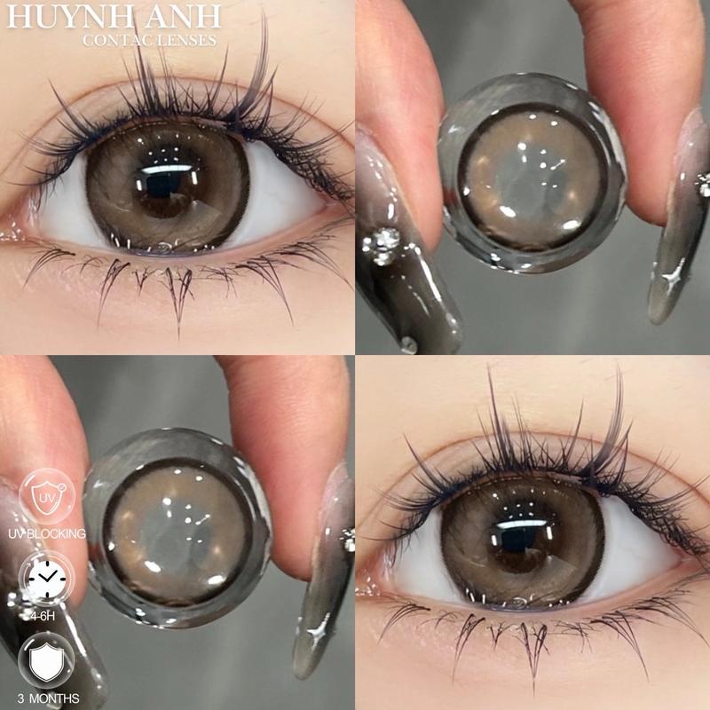  Lens Mắt Kính Áp Tròng nâu baby viền đậm bonnie brown Dia 14.5mm Gdia 14.3mm  Giá 1 Đôi + Kèm Khay Dụng Cụ  