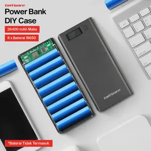 Taffware Power Bank DIY Case LCD Display Dual USB Port 8 PCS 18650 - A8