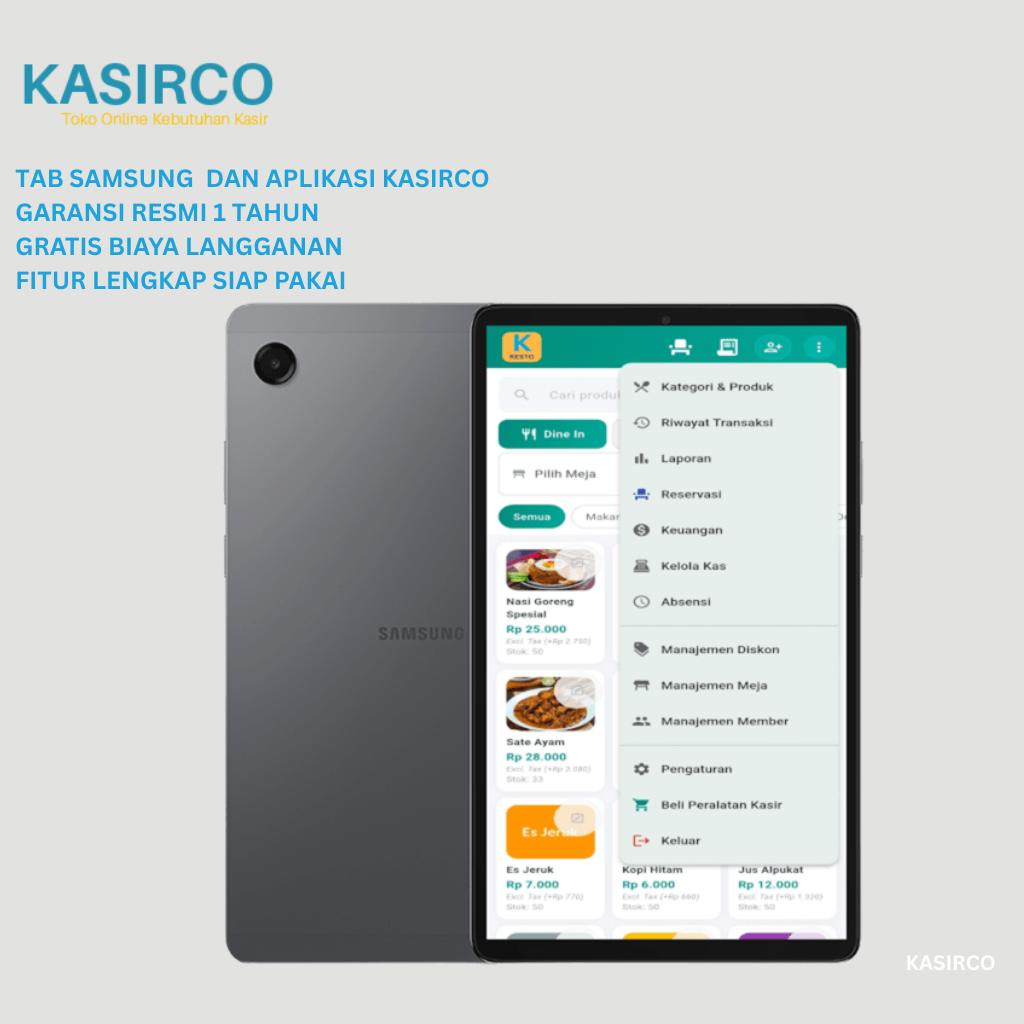 Tablet Tab Kasir Android Samsung Sudah Ada Aplikasi Kasir Gratis Tanpa Biaya Langganan Siap Pakai - Hanya Tab dan Aplikasi