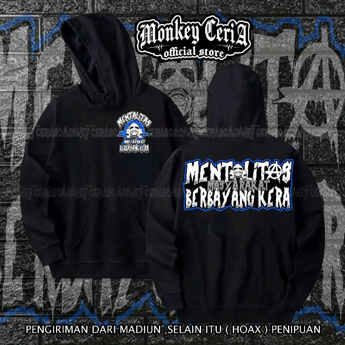 JAKET IKSPI KERA SAKTI / MENTALITAS MASYARAKAT BERBAYANG KERA / MC 81 ʙᴇʀᴀᴛ ʙᴀᴅᴀɴ hoodie hitam