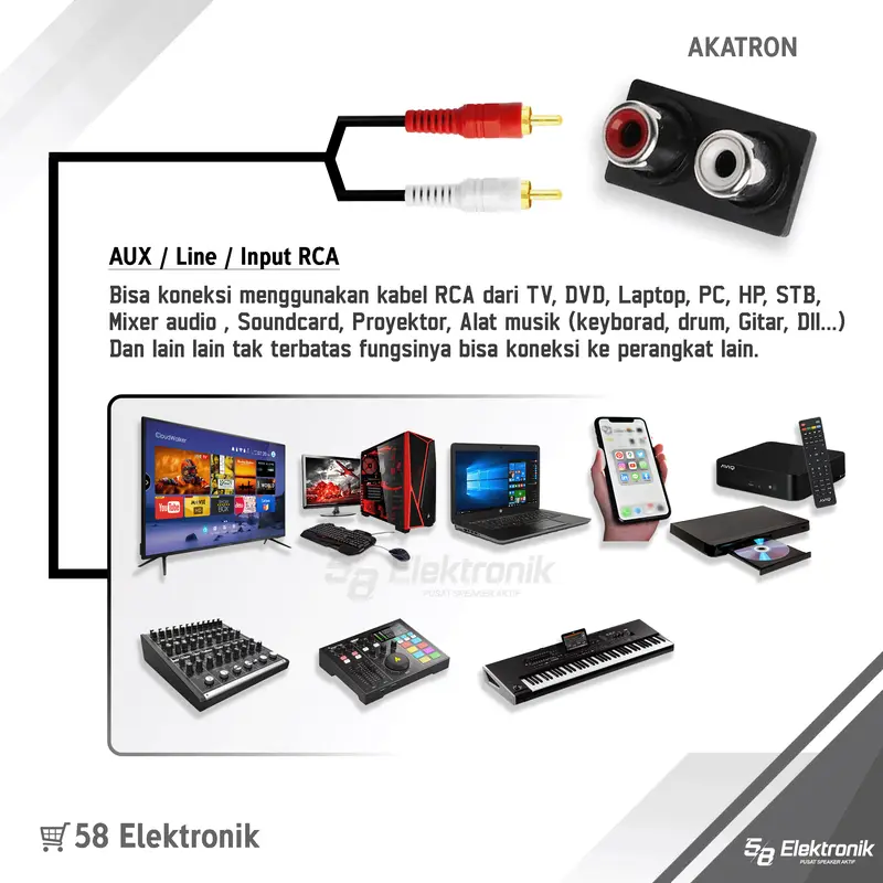 AKATRON 8000 - 8 INCHI Speaker aktif bluetooth karaoke double subwoofer Bass Mantab glerr sound 8inch 8" 5