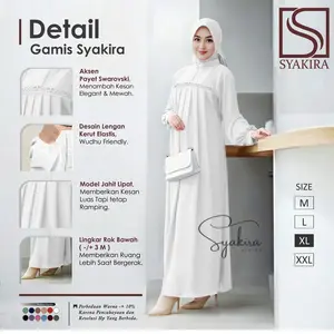 Dress Lebaran Aesthetic Kekinian 2026 Dress Kondangan Elegant Bahan Crinkle Premium Gamis Panjang Muslim Payet Wudhu Nyaman Airflow Flowy