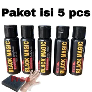 Paket isi 5 pcs ASM black magic 30 ml penghitam body kendaraan motor mobil serbaguna