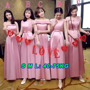 Gaun Pengiring Pengantin Wanita Satin untuk Lady Wedding Sisters Group Gaun Malam Gaun Pernikahan Gaun Makan Malam