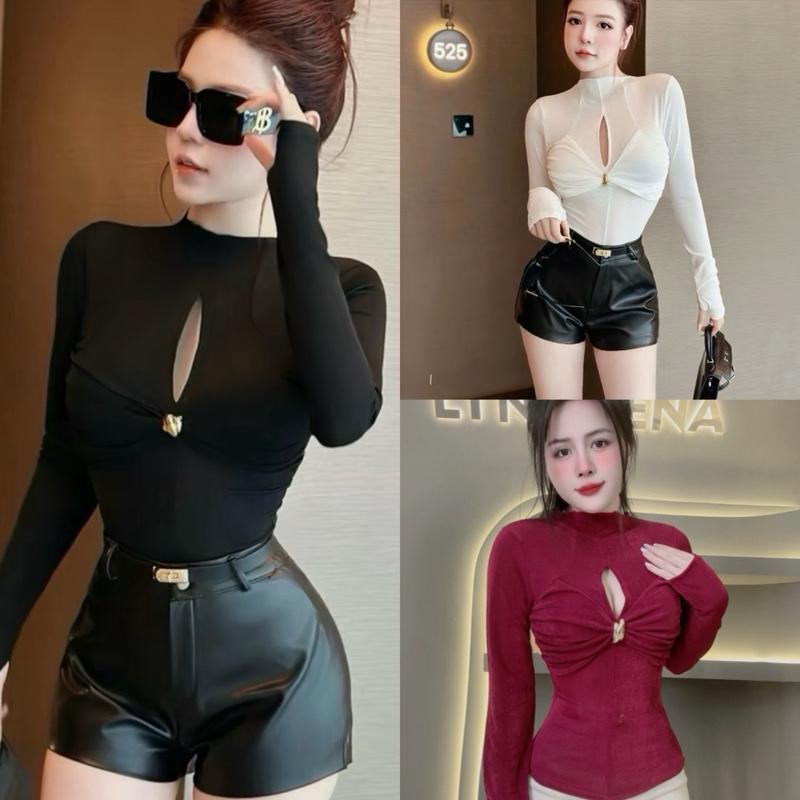  Áo Thiết kế khoét giọt nước tay dài sang trọng nhà Lynh Zena_B809 