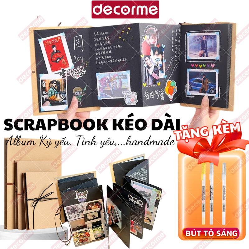 Scrapbook Sổ Dán Ảnh DecorMe Album Ảnh Kéo Dài Quà Tặng Handmade cho người yêu hội bạn thân ngày sinh nhật kỷ niệm