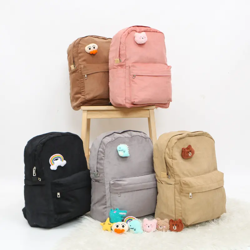 Himeku OOGIE MEDIUM Corduroy Backpack - Tas Sekolah Kuliah Kerja Sedang - Tas Laptop - Ransel Corduroy Pria Wanita 7