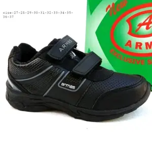 Sepatu Sekolah Anak SD/SMP Model Hitam - Fashion, Ukuran 30-37