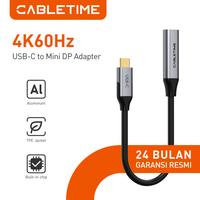 Gambar CABLETIME Converter USB-C to DisplayPort Mini DP Female 4K Thunderbolt Adapter - CP13 - DP dari Inprotek Kota Administrasi Jakarta Barat 1 Tokopedia