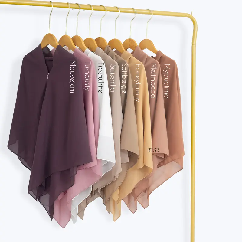 RTSR Samira Zipper Square / Hijab Resleting Wanita /Kerudung Instan Khimar Ceruty Panjang Muslim Layer_NON LABEL 2