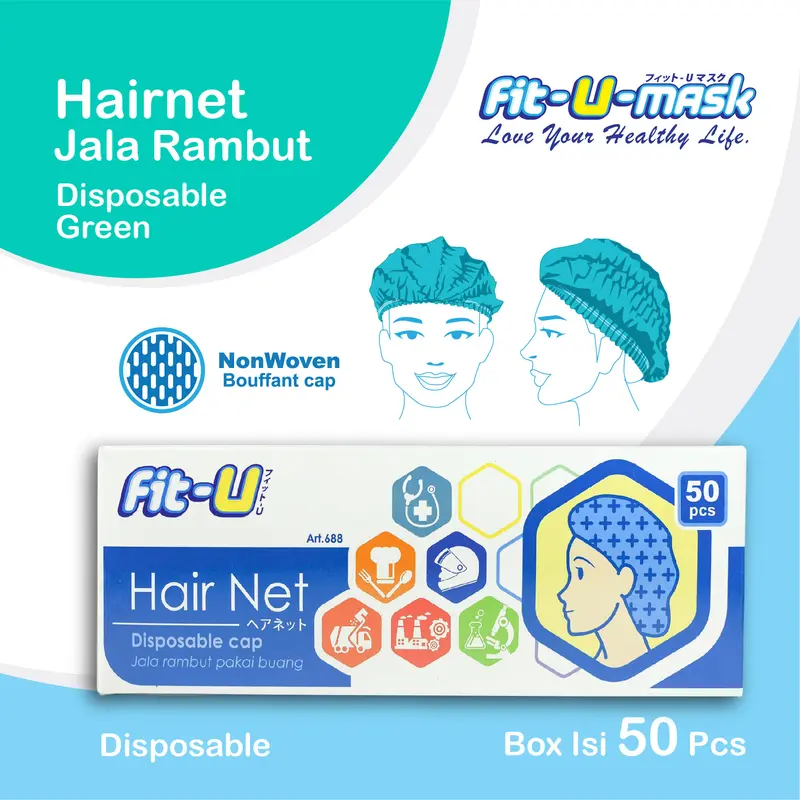 FIT-U Hairnet/Jala rambut Box Isi 50Pcs 0