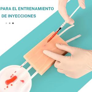 Modelo de entrenamiento para extraer sangre para estudiantes de medicina y enfermeras, almohadilla de práctica de punción venosa con tubo en Y, módulo de simulación de piel de silicona, modelo de inyección realista