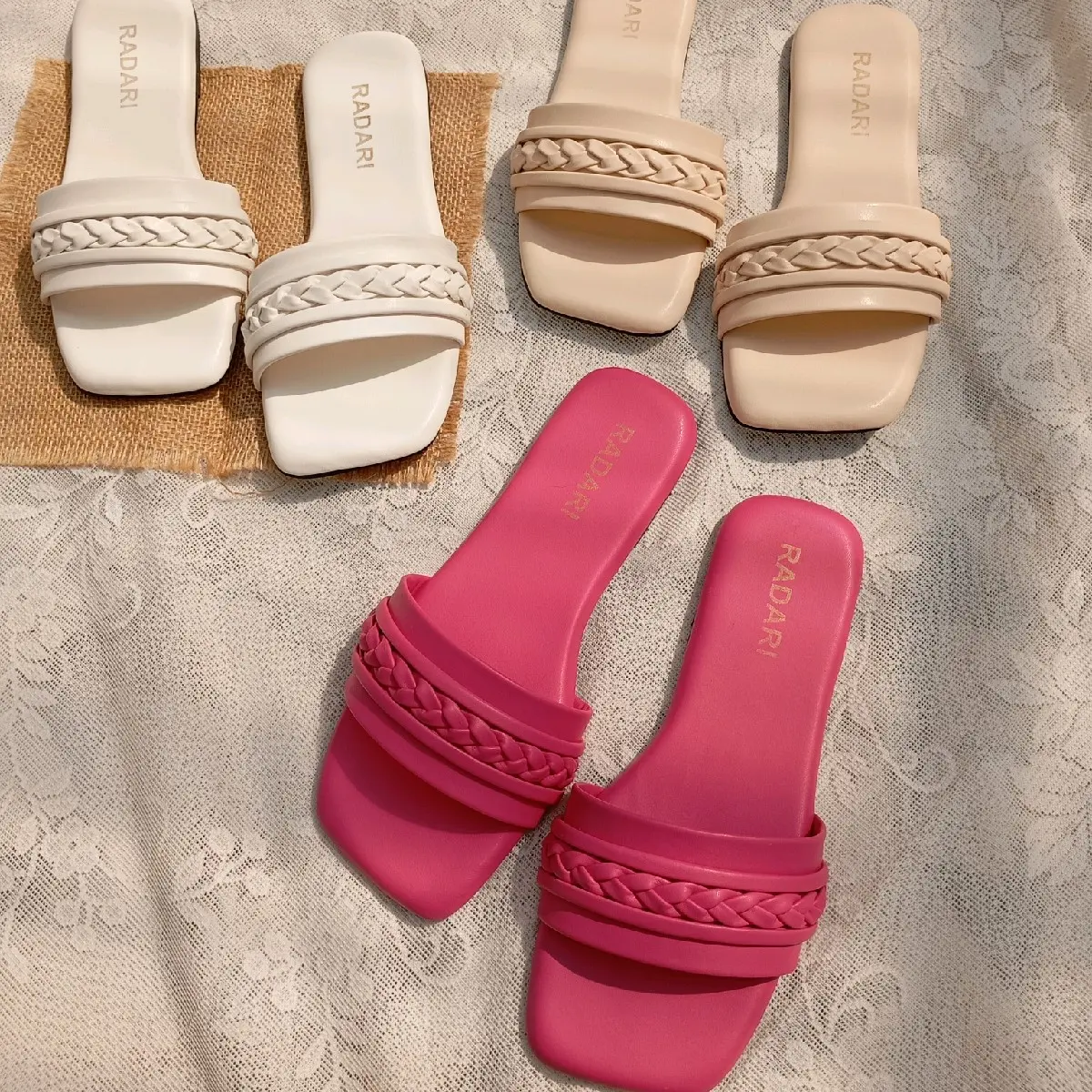 RADARI- Elda sandal flat fullbusa Bigsize 36- 47 Wanita Sendal Cewek