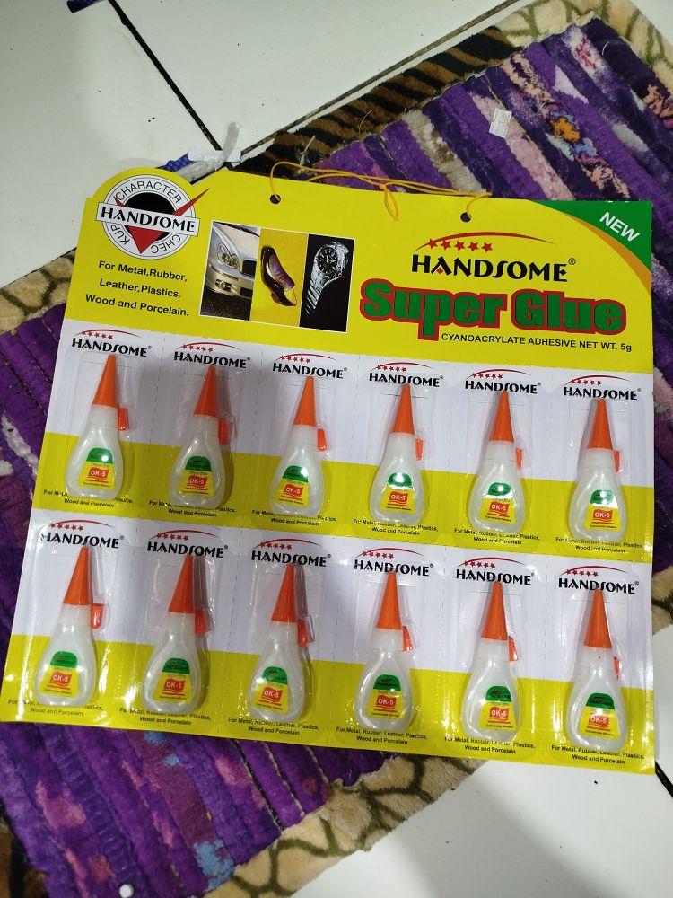 LEM SUPER GLUE HANDSOME LEM TETES SATU RENCENG ISI (  12  PCS   )