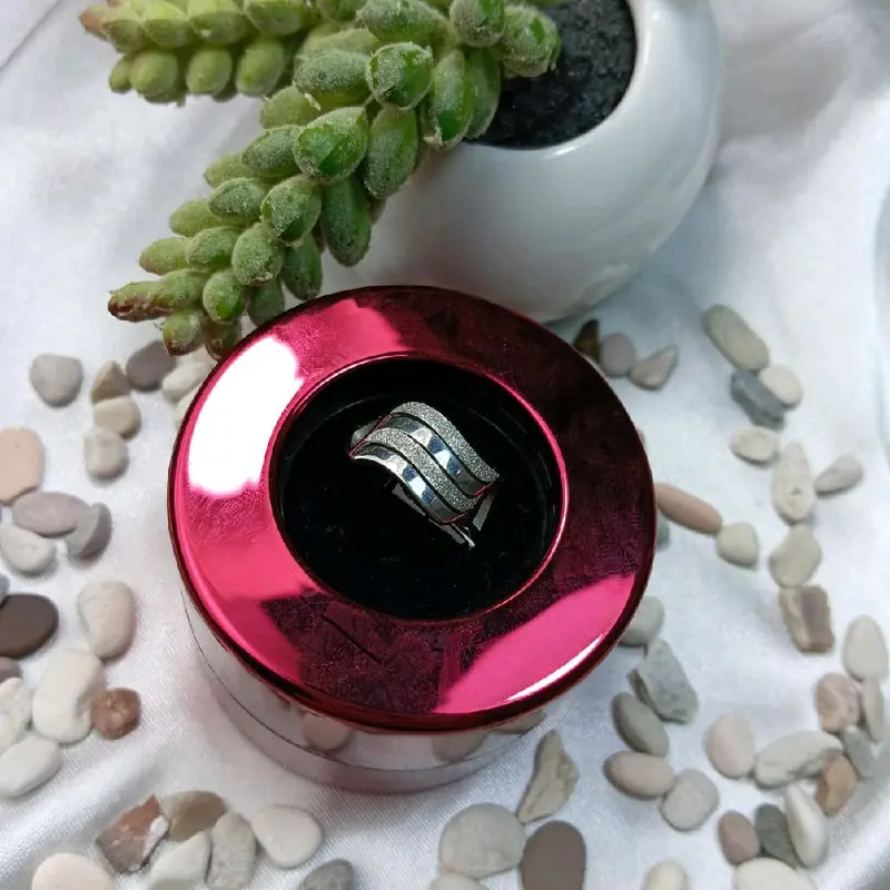 Eta 010 Cincin Aksesoris Fashion Warna Silver titanium 6