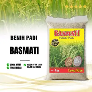 BIBIT PADI UNGGUL BASMATI AROMA KEMASAN 1KG Varian Basmati 1121 Wangi Ramping Panjang Cocok untuk Hidangan Khas Indonesia benih