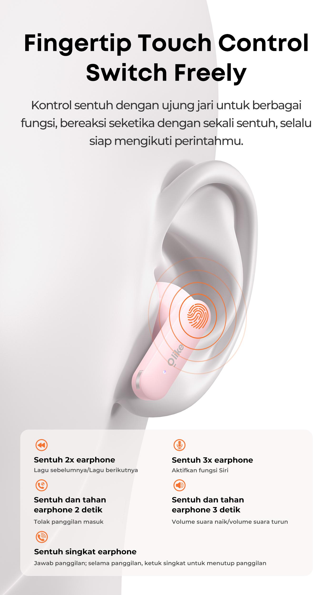 [EXCLUSIVE TONI CU] Olike Mini TWS T100S Bass True Wireless Earphone Bluetooth 6.0 Low Latency Driver 13mm Playtime 38 Hours IPX4 Waterproof Garansi 12 Bulan