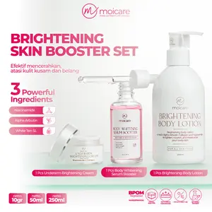 MOICARE Paket Hemat Glow All Over Body Serum Booster + Brightening Body Lotion + Underarm Brightening Cream | Mencerahkan Kulit Badan & Lipatan Ketiak